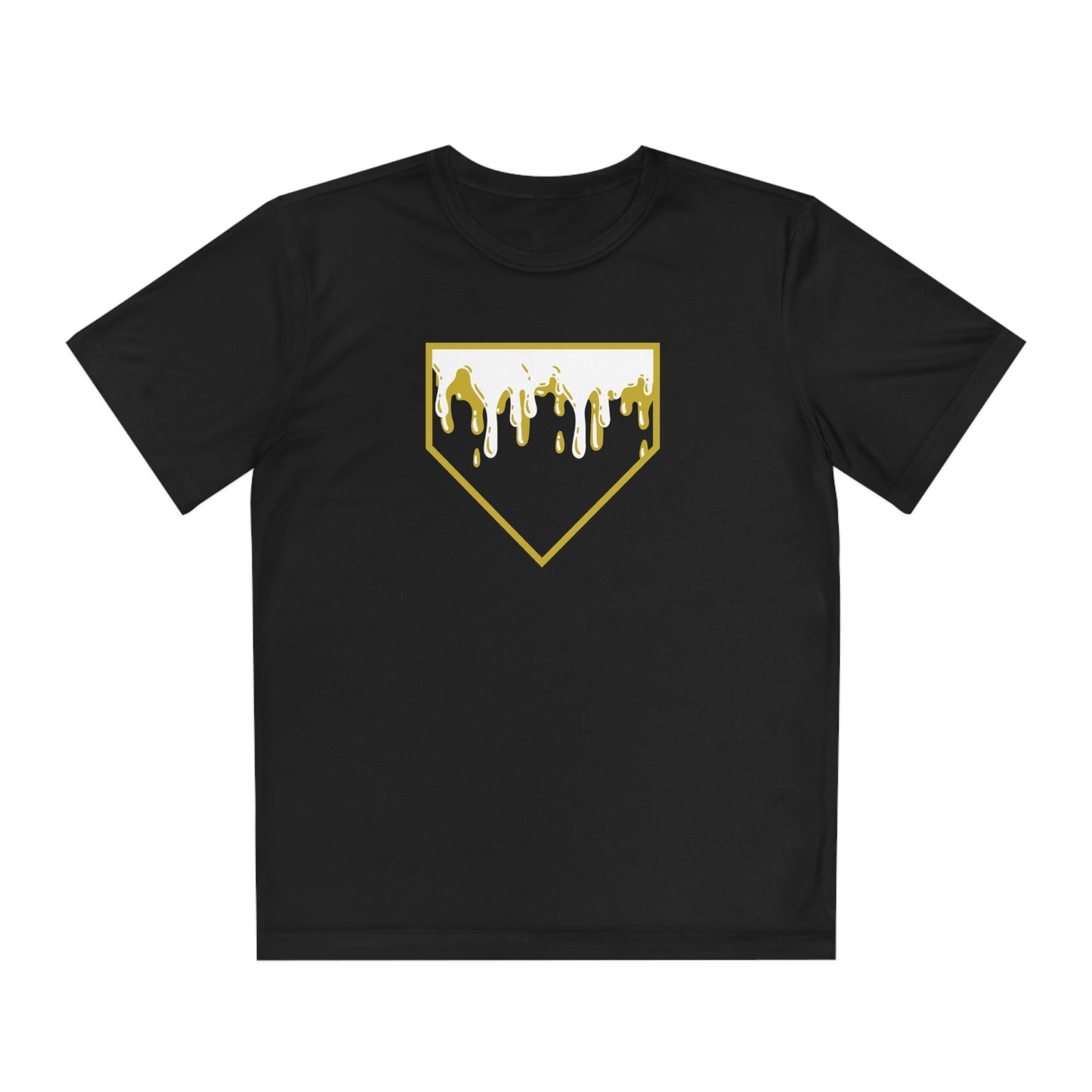 Youth Tee - Ice Cream Drip Gold and Black Youth Baseball Shirt