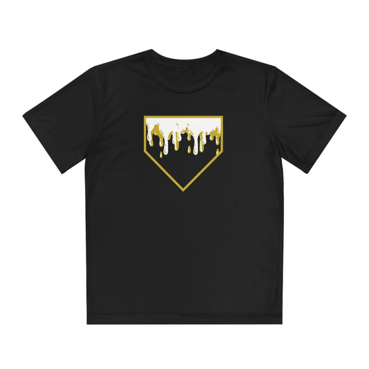 Youth Tee - Ice Cream Drip Gold and Black Youth Baseball Shirt